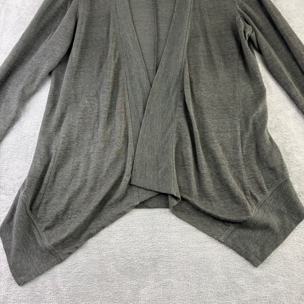 Eileen Fisher‎ S Grey 100% Linen Open Front Cardigan Draped Lagenlook Sweater - Picture 3 of 8
